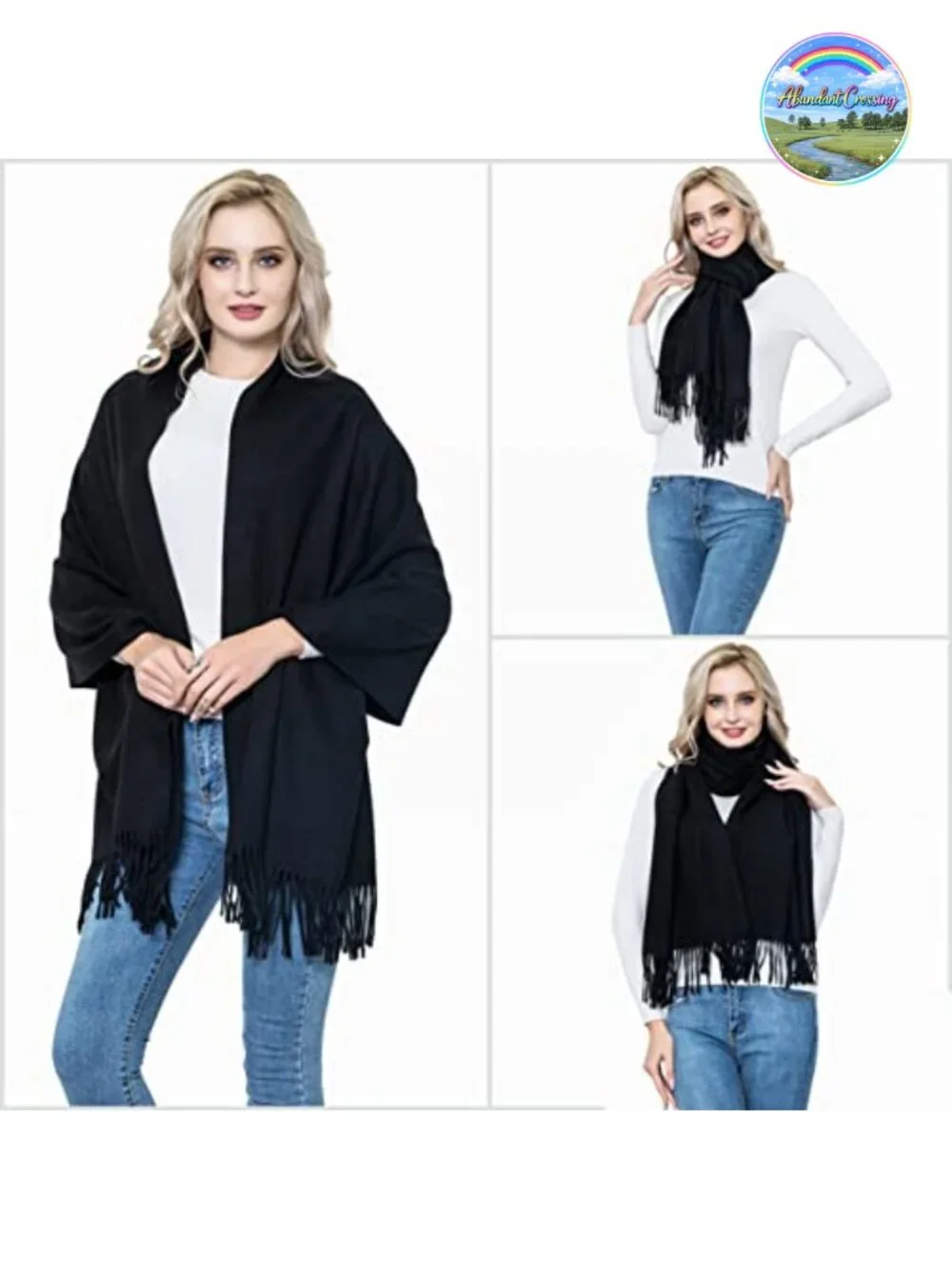 Wool Pashmina Shawl Wrap - Super Soft Warm Women's Scarf Wedding Formal Evening